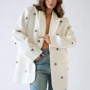 Missime oversized blazer with heart embellishments